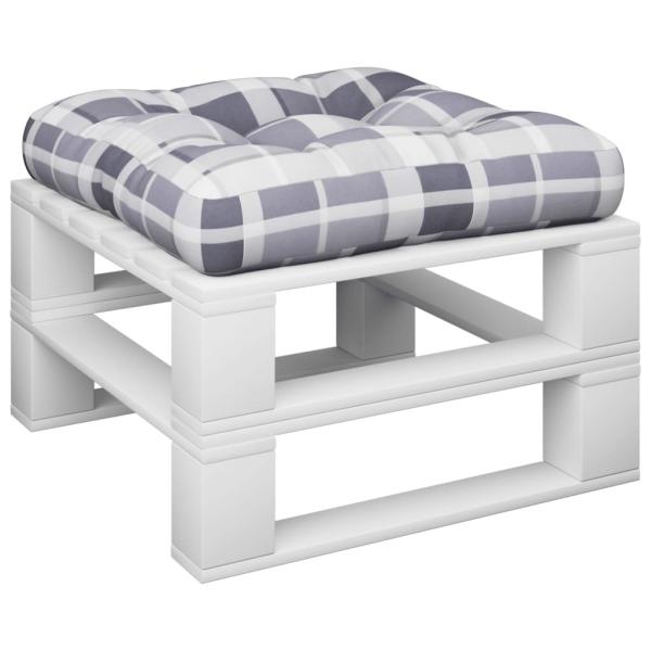 ARDEBO.de - Palettenkissen Grau Kariert 58x58x10 cm Stoff