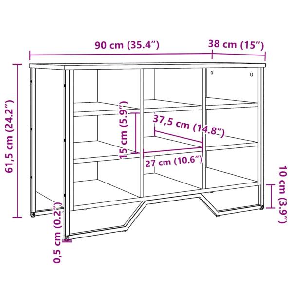 Schuhregal Schwarz 90x38x61,5 cm Holzwerkstoff