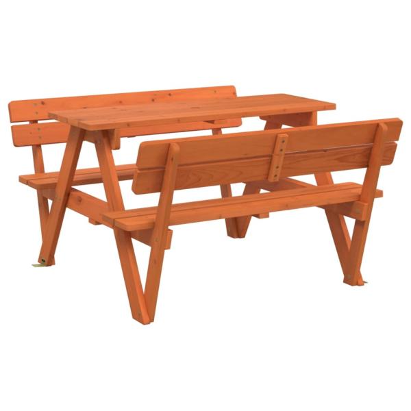 ARDEBO.de - Picknicktisch für 4 Kinder mit Sonnenschirm Massivholz Tanne