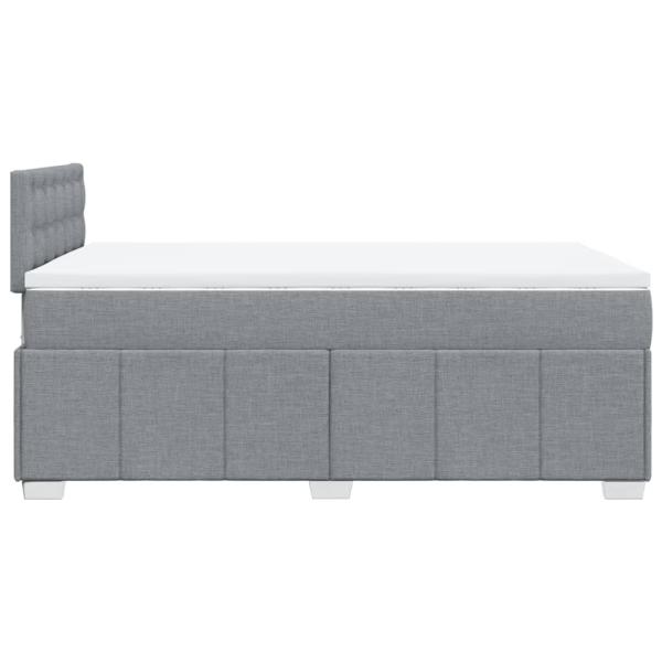 ARDEBO.de - Boxspringbett mit Matratze Hellgrau 120x190 cm Stoff