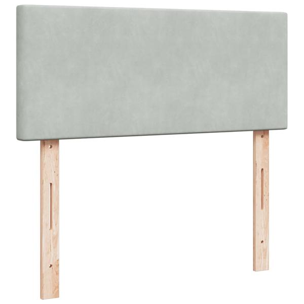 ARDEBO.de - Boxspringbett mit Matratze Hellgrau 120x200 cm Samt