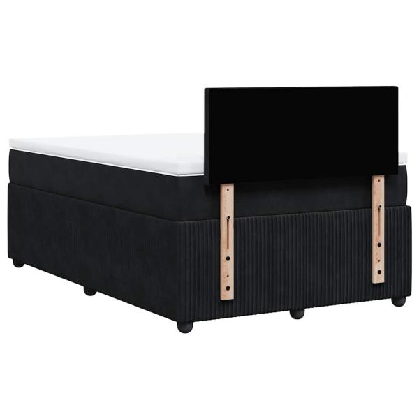 Boxspringbett mit Matratze Schwarz 120x200 cm Samt