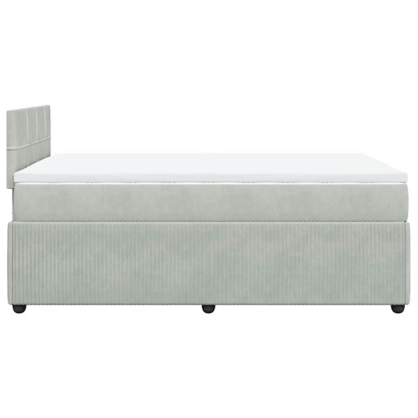 Boxspringbett mit Matratze Hellgrau 120x200 cm Samt