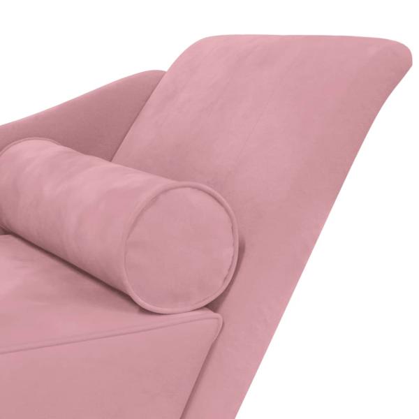 Chaiselongue mit Kissen Rosa Samt