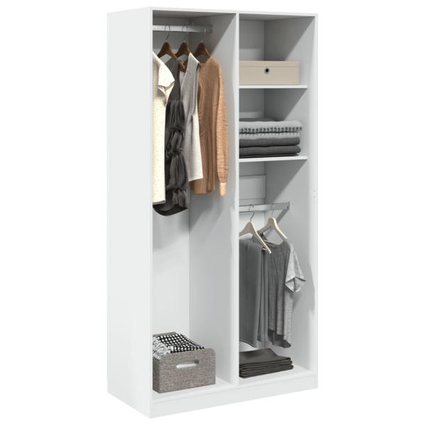 ARDEBO.de - Kleiderschrank Weiß 100x50x200 cm Holzwerkstoff