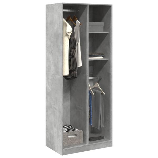 ARDEBO.de - Kleiderschrank Betongrau 80x50x200 cm Holzwerkstoff