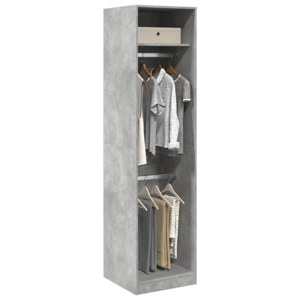 ARDEBO.de - Kleiderschrank Betongrau 50x50x200 cm Holzwerkstoff