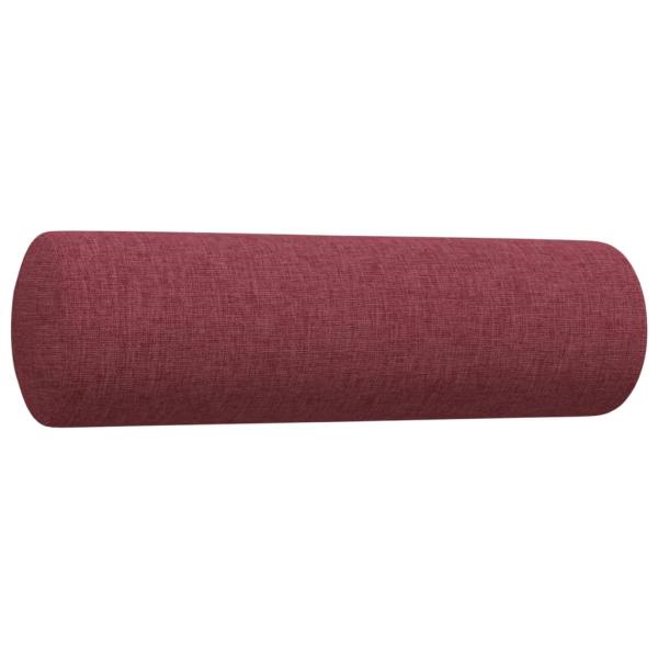 2-tlg. Sofagarnitur mit Dekokissen Weinrot Stoff