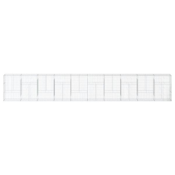 Gabione mit Deckel 1000x50x150 cm Verzinktes Eisen