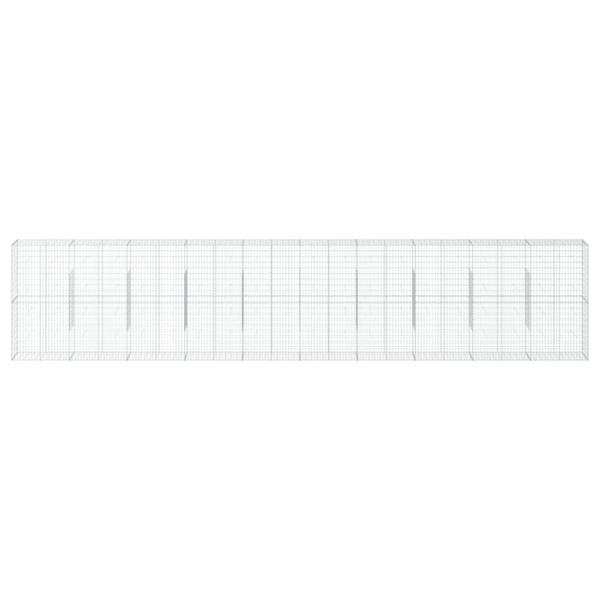 Gabione mit Deckel 1000x50x200 cm Verzinktes Eisen