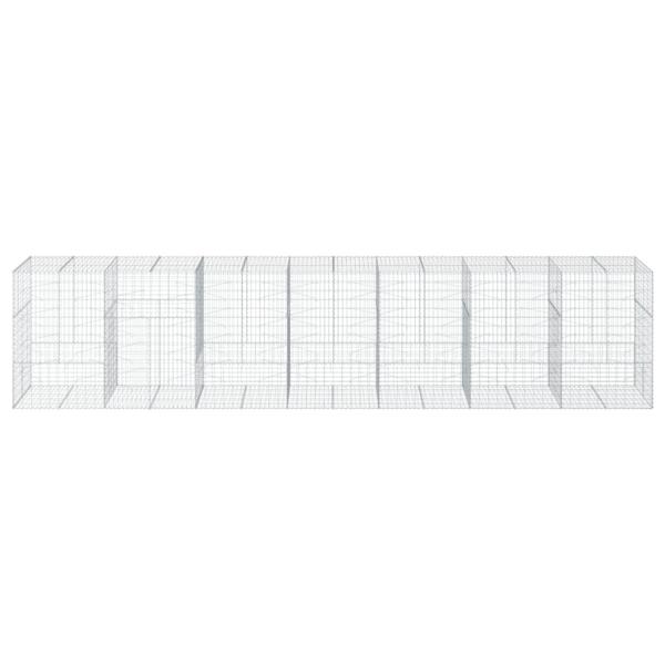 Gabione mit Deckel 700x100x150 cm Verzinktes Eisen