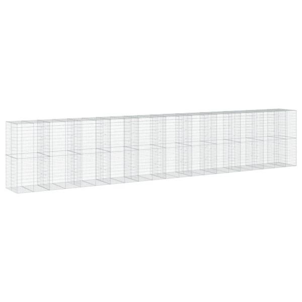 Gabione mit Deckel 1050x100x200 cm Verzinktes Eisen