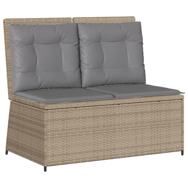 ARDEBO.de - 7-tlg. Garten-Lounge-Set mit Kissen Beige Poly Rattan