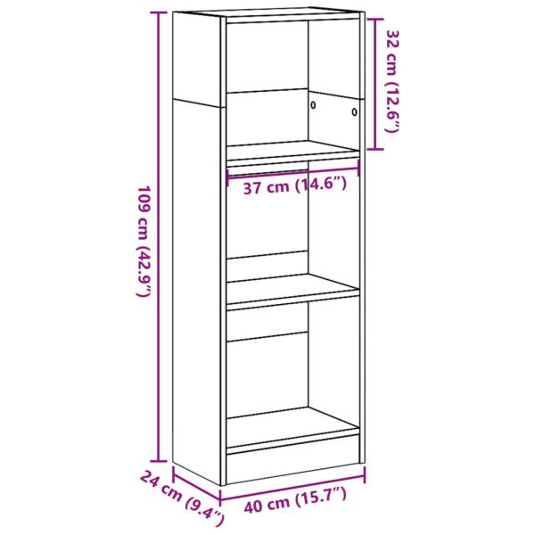 Bücherregal Artisan-Eiche 40x24x109 cm Holzwerkstoff
