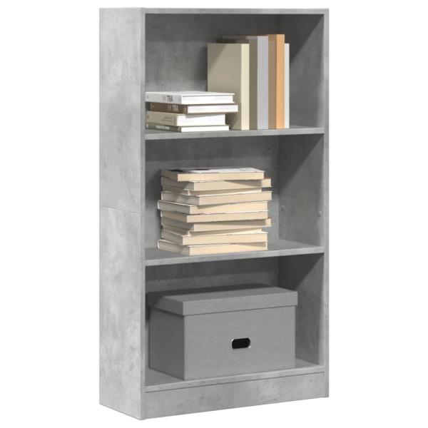 ARDEBO.de - Bücherregal Betongrau 60x24x109 cm Holzwerkstoff