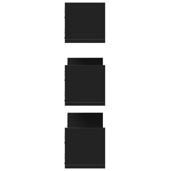 Wandregale 3 Stk. Schwarz 58x18x18 cm Holzwerkstoff