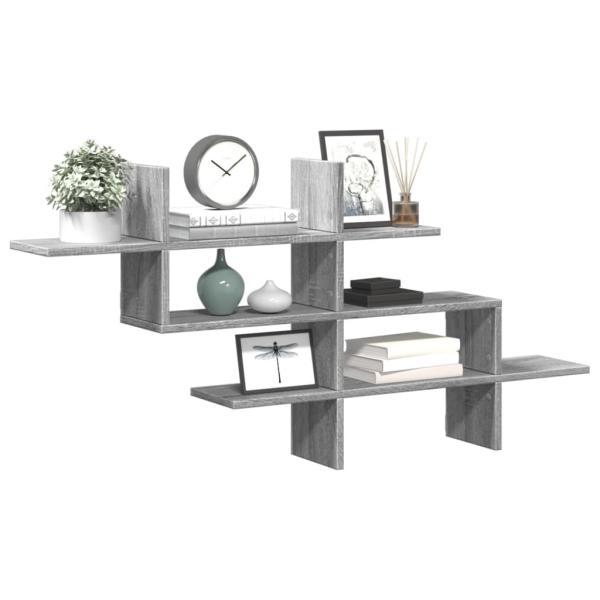 ARDEBO.de - Wandregal Grau Sonoma 124,5x18x60,5 cm Holzwerkstoff