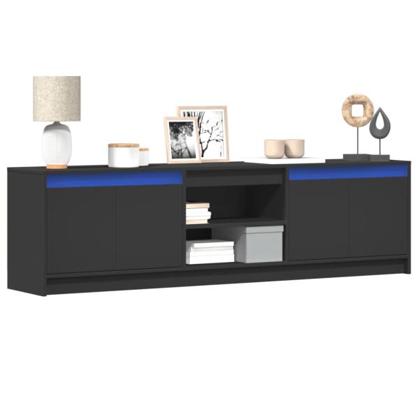 ARDEBO.de - TV-Schrank mit LED-Beleuchtung Schwarz 180x34x50 cm