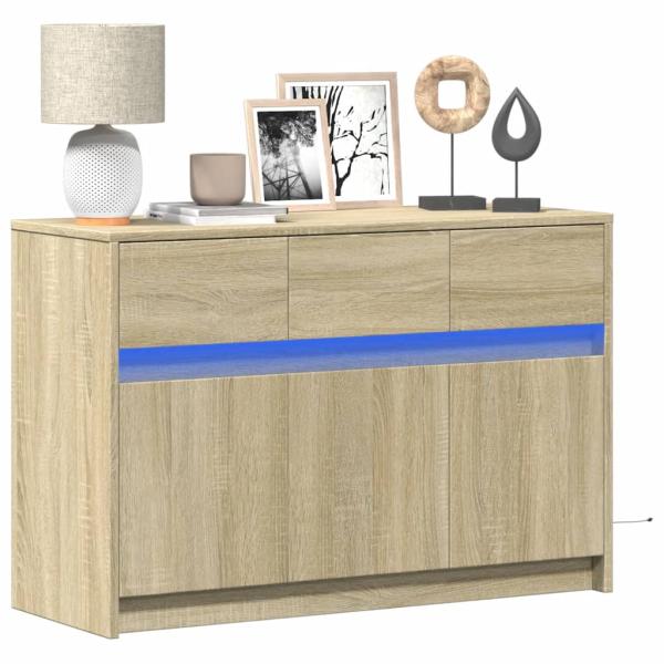ARDEBO.de - TV-Schrank mit LED-Beleuchtung Sonoma-Eiche 91x34x61 cm