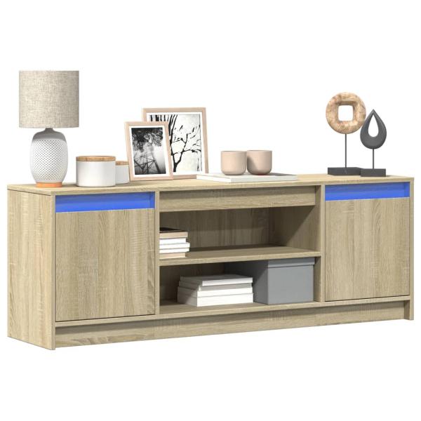 ARDEBO.de - TV-Schrank mit LED-Beleuchtung Sonoma-Eiche 139,5x34x50 cm