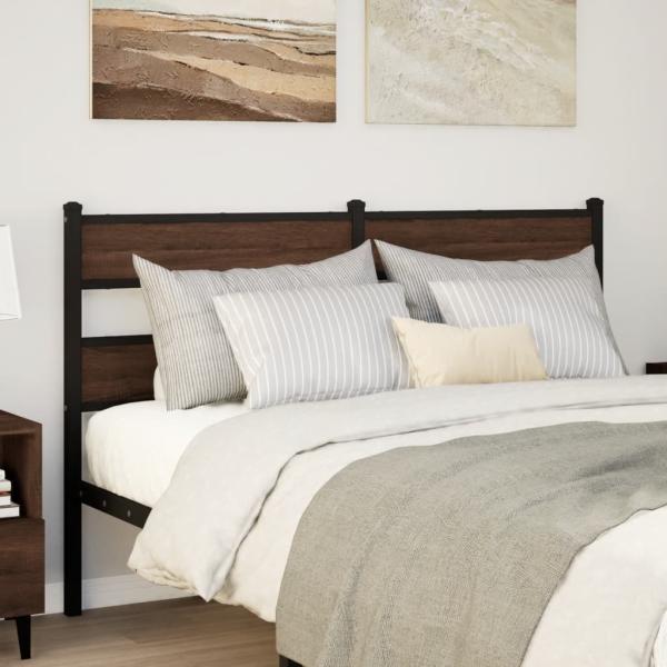ARDEBO.de - Kopfteil Braun Eichen-Optik 150 cm Stahl und Holzwerkstoff