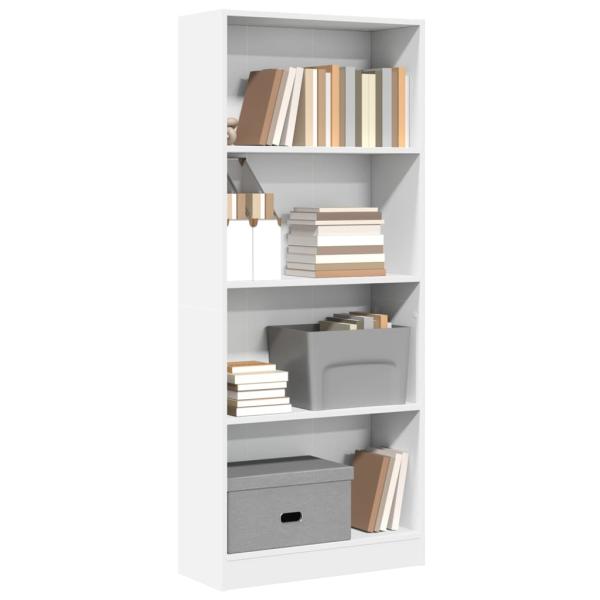 ARDEBO.de - Bücherregal Weiß 60x24x143 cm Holzwerkstoff