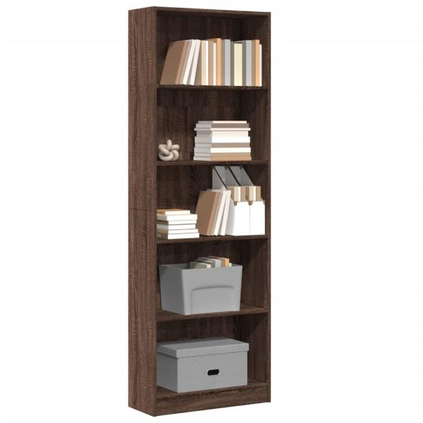 ARDEBO.de - Bücherregal Braun Eichen-Optik 60x24x176 cm Holzwerkstoff
