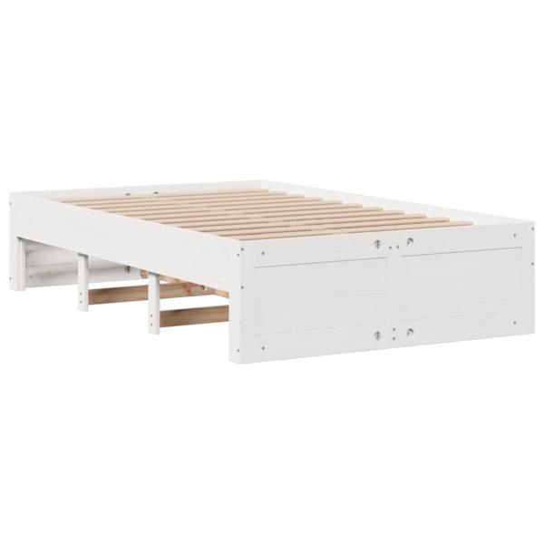 Massivholzbett ohne Matratze mit Schubladen Weiß 135x190 cm
