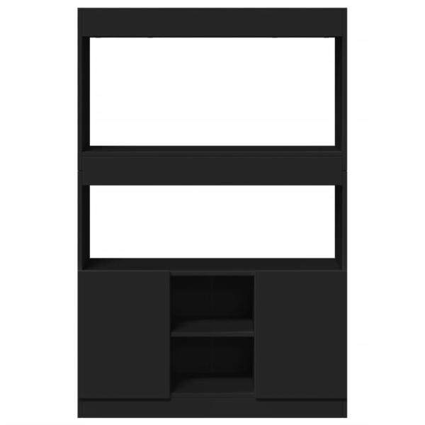 Highboard Schwarz 92x33x140 cm Holzwerkstoff
