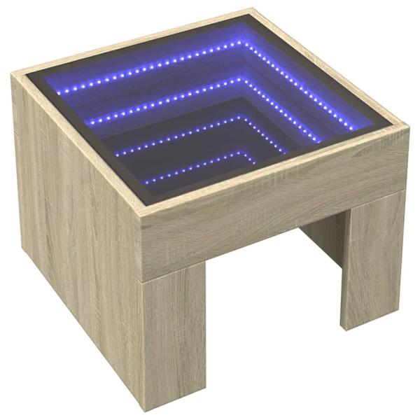 Couchtisch mit Infinity-LED Sonoma-Eiche 40x40x30 cm