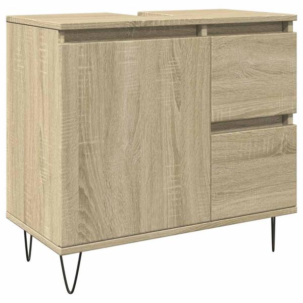 ARDEBO.de - Badschrank Sonoma-Eiche 65x33x60 cm Holzwerkstoff