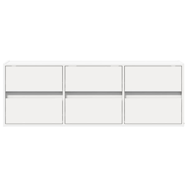 TV-Wandschrank mit LED-Beleuchtung Weiß 130x31x45 cm