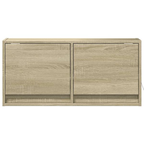 TV-Wandschrank mit LED-Beleuchtung Sonoma-Eiche 80x31x38 cm