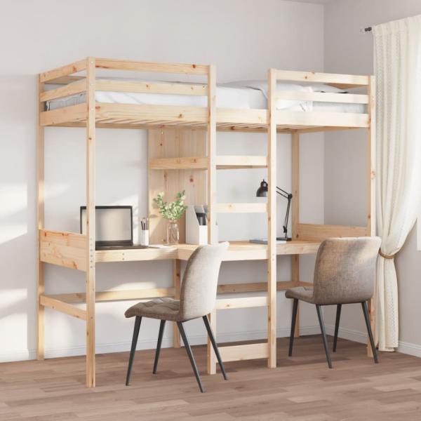 ARDEBO.de - Hochbett ohne Matratze 80x200 cm Massivholz Kiefer