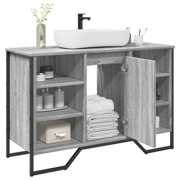ARDEBO.de - Waschbeckenunterschrank Grau Sonoma 91x35x60 cm Holzwerkstoff