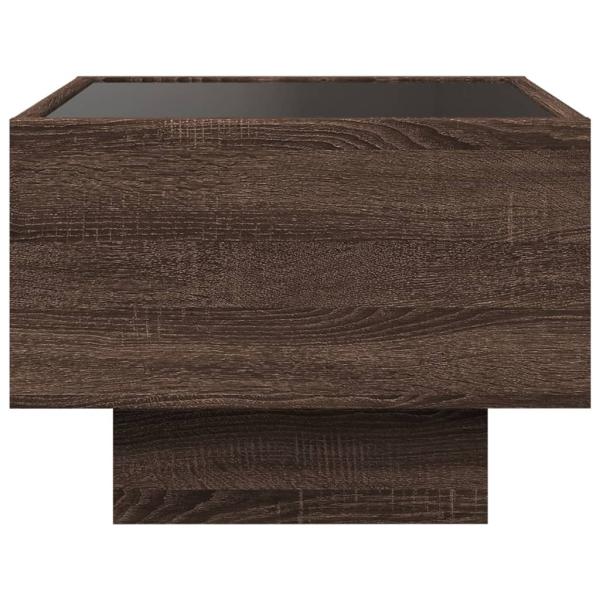 Beistelltisch mit LED Braun Eichen-Optik 40x40x30 cm