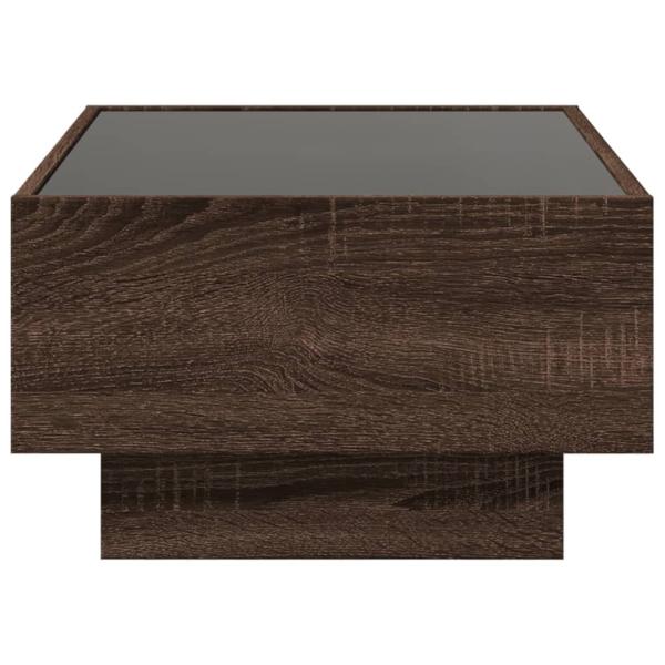 LED-Couchtisch Braun Eichen-Optik 70x50x30 cm Holzwerkstoff