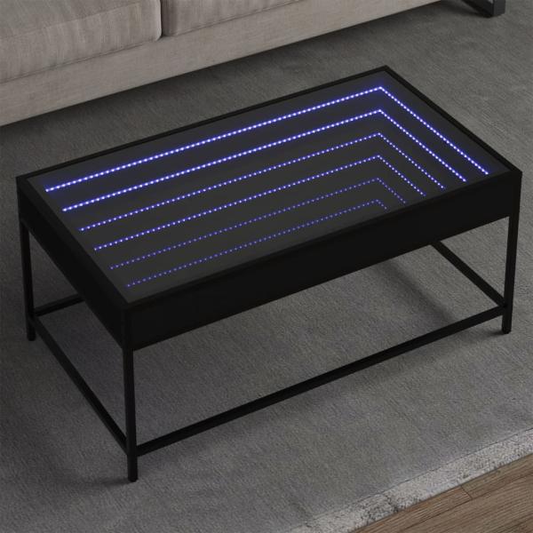 ARDEBO.de - Couchtisch mit Infinity-LED Schwarz 90x50x41 cm