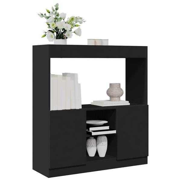 ARDEBO.de - Highboard Schwarz 92x33x100 cm Holzwerkstoff