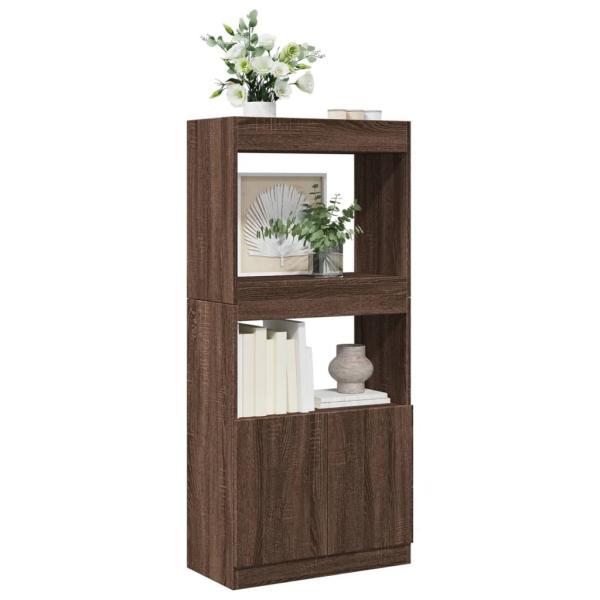 ARDEBO.de - Highboard Braun Eichen-Optik 63x33x140 cm Holzwerkstoff