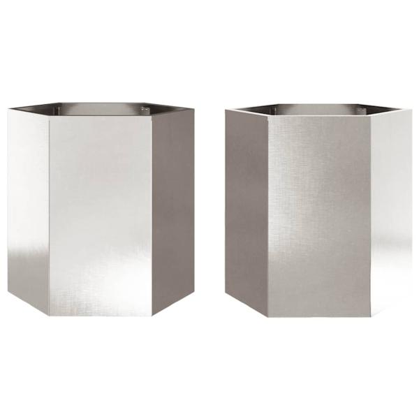Pflanzkübel 2 Stk. Sechseckig 46x40x45 Edelstahl
