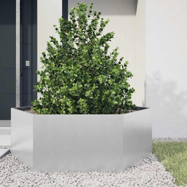 ARDEBO.de - Pflanzkübel Sechseckig 138x120x45 Verzinkter Stahl