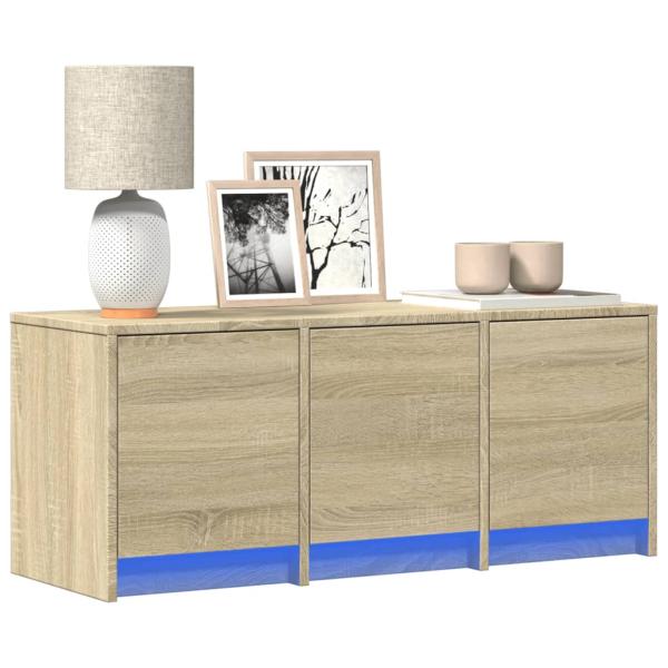 ARDEBO.de - TV-Schrank LED Sonoma-Eiche 97x34x40 cm Holzwerkstoff