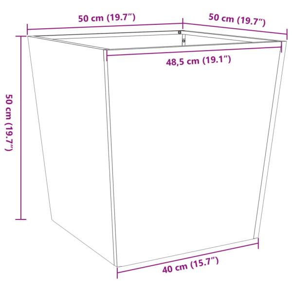 Pflanzkübel 2 Stk. Olivgrün 50x50x50 Stahl