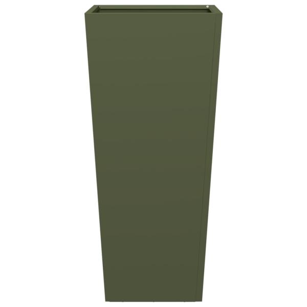 Pflanzkübel Olivgrün 35x35x75 cm Stahl