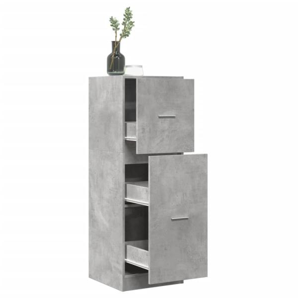 ARDEBO.de - Apothekerschrank Betongrau 40x41x118 cm Holzwerkstoff