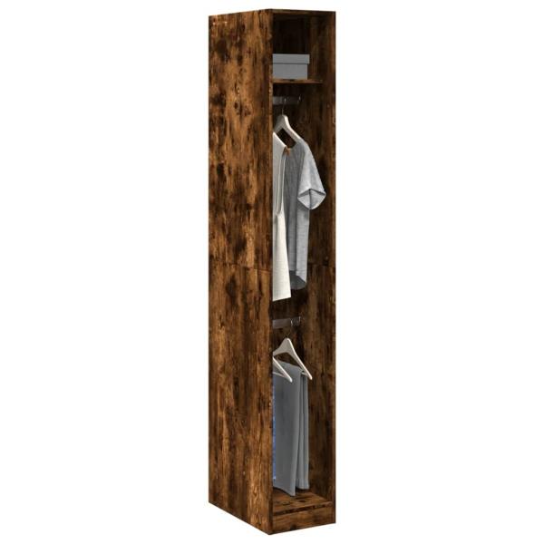 ARDEBO.de - Kleiderschrank Räuchereiche 30x50x200 cm Holzwerkstoff