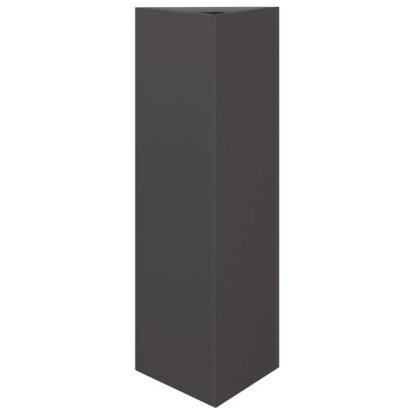 Pflanzkübel Schwarz Dreieckig 30x26x75 cm Stahl