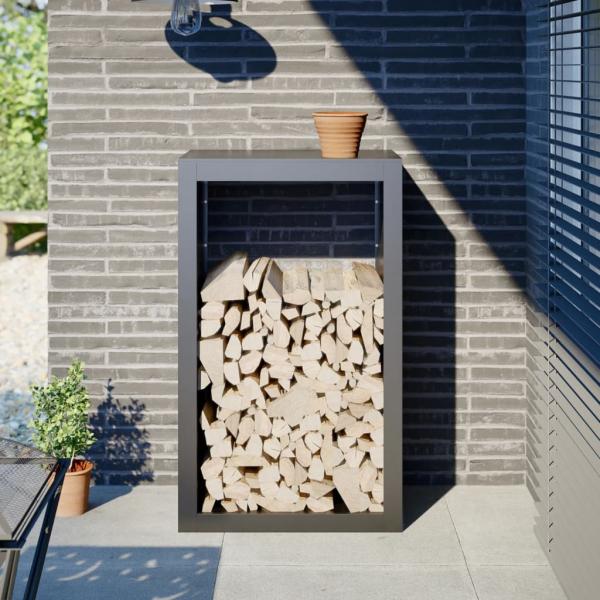 ARDEBO.de - Brennholzregal Anthrazit 60x40x100 cm Stahl