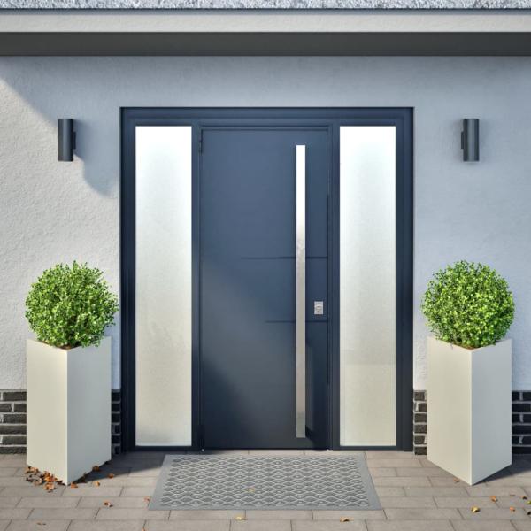 Pflanzkübel 2 Stk. Weiß Dreieckig 50x43x75 cm Stahl